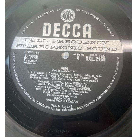 Aida DECCA SXL 2167-8-9 ED1 Tebaldi Verdi Karajan 3LP WBG Wallet Cover - Picture 4 of 11